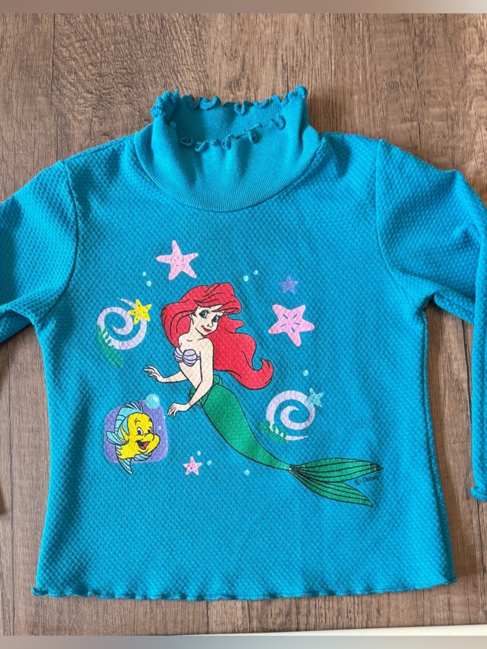 Vintage Y2K 90s Disney Little Mermaid Toddler Shirt Top Graphic 2T